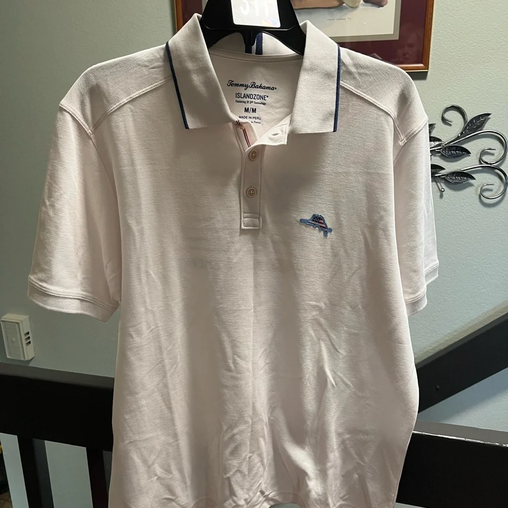 Tommy Bahama White Polo Aloha America #311 - Picture 5 of 5